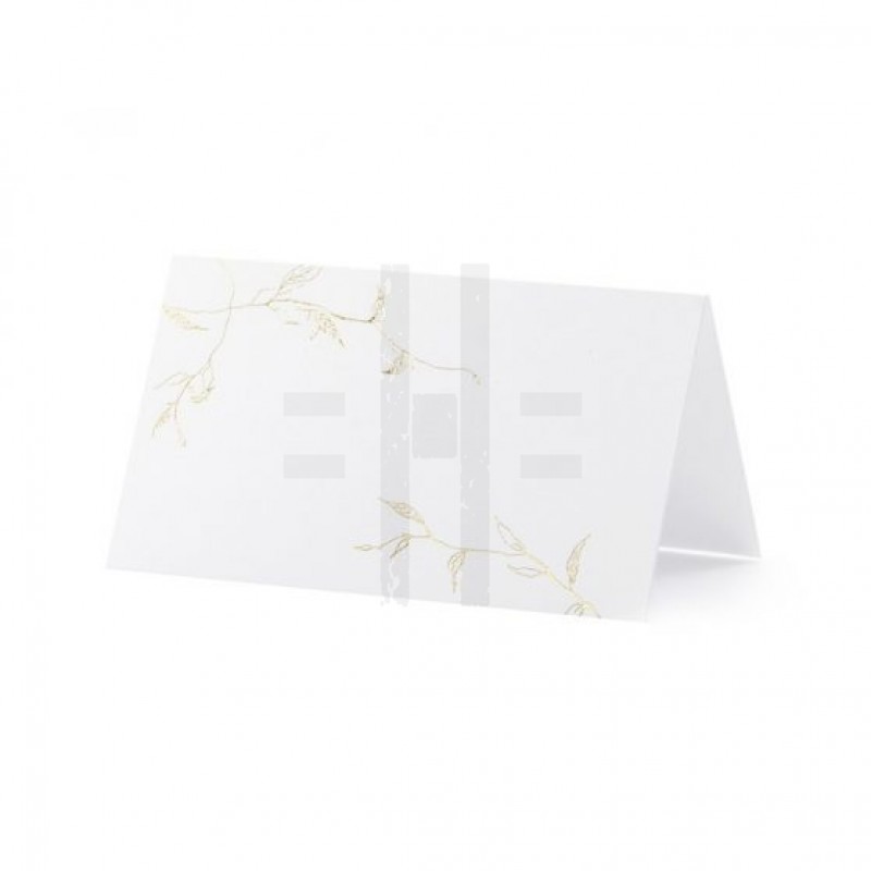    Ültető kártya arany futó mintával - 10 db/csomag Esküvői díszítés